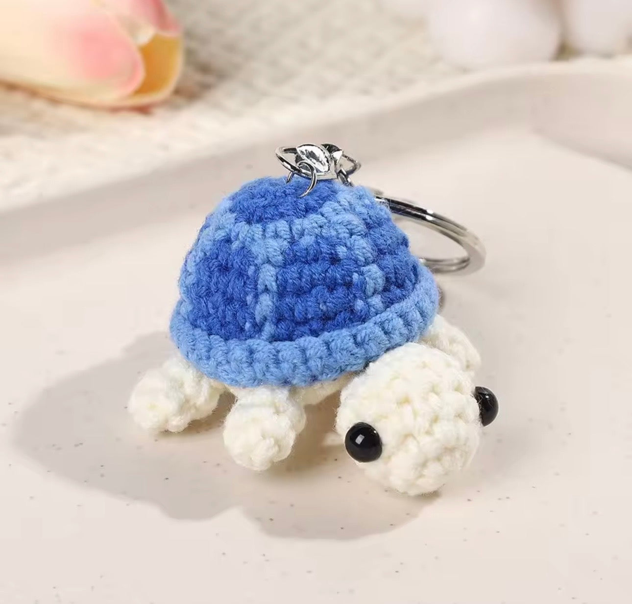 Crochet Turtle Keychain 🐢🤍